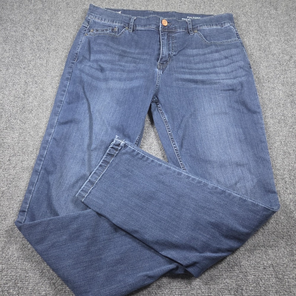 Mugsy Fultons Mens 36x32 (Fit 34x31) Dark Wash Blue Straight Leg Stretch Jeans
